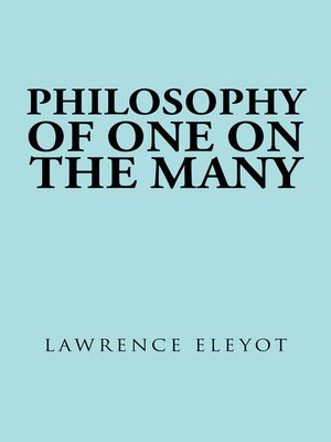 cover image of Philosophy of One on the Many